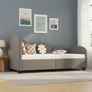 AIhouse Velvet Twin Daybed With Solid Wood Frame Dark Gray