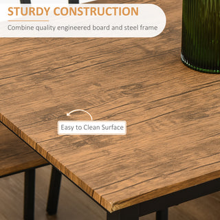 AIHouse 5 Piece Industrial Dining Table Set for 4 with Rectangular Kitchen Table and Chairs for Small Space