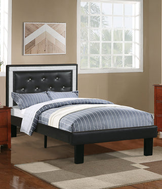 AIhouse Glamours Twin Bed Diamond Tufted Headboard Black