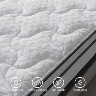 AIHouse 12 inch King Hybrid Mattress in a Box, Cooling Gel Infused Memory Foam and Pocket Spring, Medium Firm, 76 x 80 inches