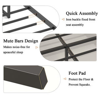 AIHouse Single Bed Frame with Storage Headboard and Charging Station