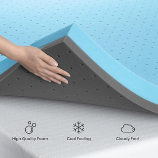 AIHouse 3 Inch Gel Infused Memory Foam Full Mattress Topper, Cooling Mattress Pad for Pressure Relief Back Pain, CertiPUR-US Certified