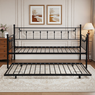 AIHouse Black Daybed with Trundle