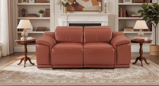 AIHouse Genuine Italian Leather Power Reclining Loveseat