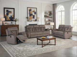 AIHouse Reclining Transitional Microfiber Fabric Sofa