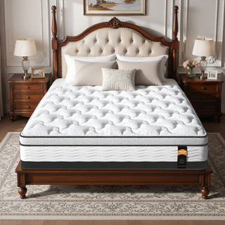 AIHouse 14 Inch King Hybrid Mattress in a Box, Cooling Gel Infused Memory Foam and Pocket Spring, Medium Firm, 76 x 80 Inches