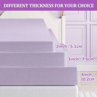 AIHouse 3 Inch Premium Firm Memory Foam Mattress Topper, Cooling & Gel-infused with Ventilated Design