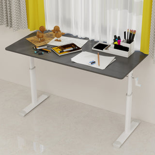 AIhouse Height Adjustable Desk 60x120cm Gray Top White Frame