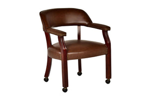 AIhouse Tournament Arm Chair With Casters Dark Brown
