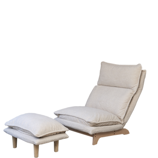 AIhouse Beige Reclining Foldable Metal Frame Lounge Chair Single Sofa For Indoor Outdoor Comfort