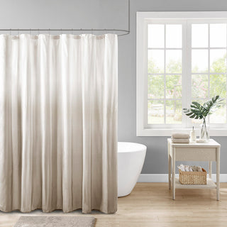 AIhouse Ombre Seersucker Shower Curtain Taupe 72x72 Polyester Lightweight Bath Decor