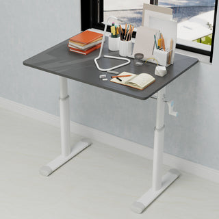 AIhouse Height Adjustable Study Desk 60x80cm White Frame Gray Top